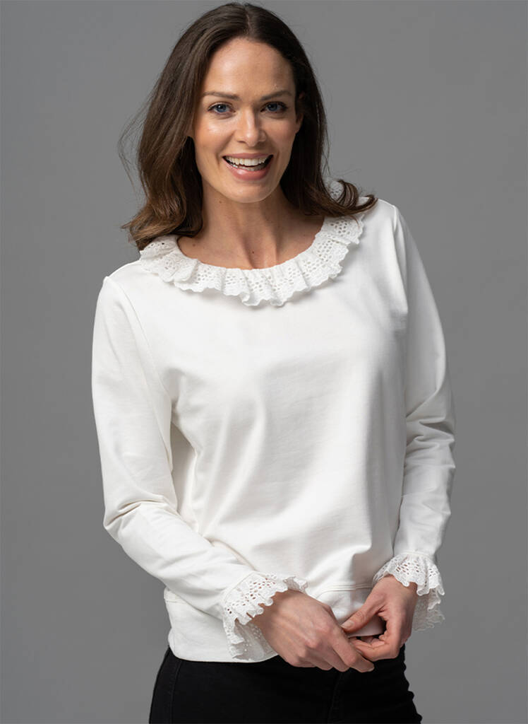 Alexia Ivory Broderie Anglaise Sweatshirt, 1 of 3