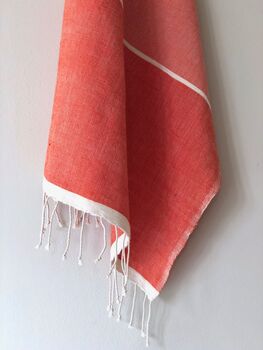 Coral / Pink / Grey Cotton Hand Towels, 5 of 8