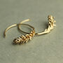 Small Gold Botanical Hoop Earrings, thumbnail 1 of 6