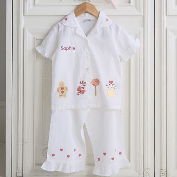 Girl's Personalised Gingerbread Cotton Pj's, 2 of 5