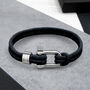 Personalised Men's Nautical Double Strand D Shackle And Navy Rope Bracelet, thumbnail 1 of 6