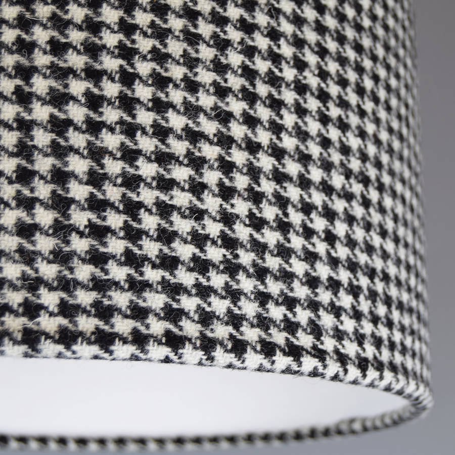 Black And White Dogtooth Harris Tweed Lampshade Black And White Dogtooth Harris Tweed Lampshade