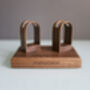 Luxury Walnut Double Glasses Stand Holder Personalised, thumbnail 2 of 7
