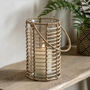 Tall Glass And Bamboo Candle Lantern, thumbnail 1 of 4