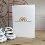 Welcome To The World Personalised Rainbow Greeting Card, thumbnail 4 of 9