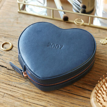 Personalised Initials Heart Travel Jewellery Case, 4 of 11