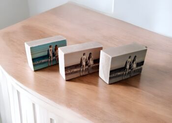 Tiny Charming Small Personalised Wood Photo Block, 2 of 3