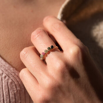 Multi Coloured Tourmalines Adjustable Ring, 5 of 12