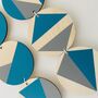 Teal And Grey Plywood Geometric Modern Wall Hanging Art, thumbnail 8 of 8