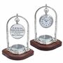 Personalised Chrome 3rd Anniversary Desk Clock With Compass, thumbnail 1 of 10