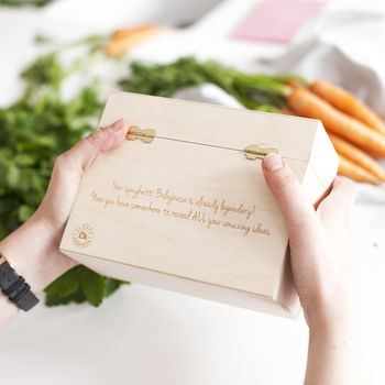 Personalised Wooden Recipe Card Box, 3 of 10