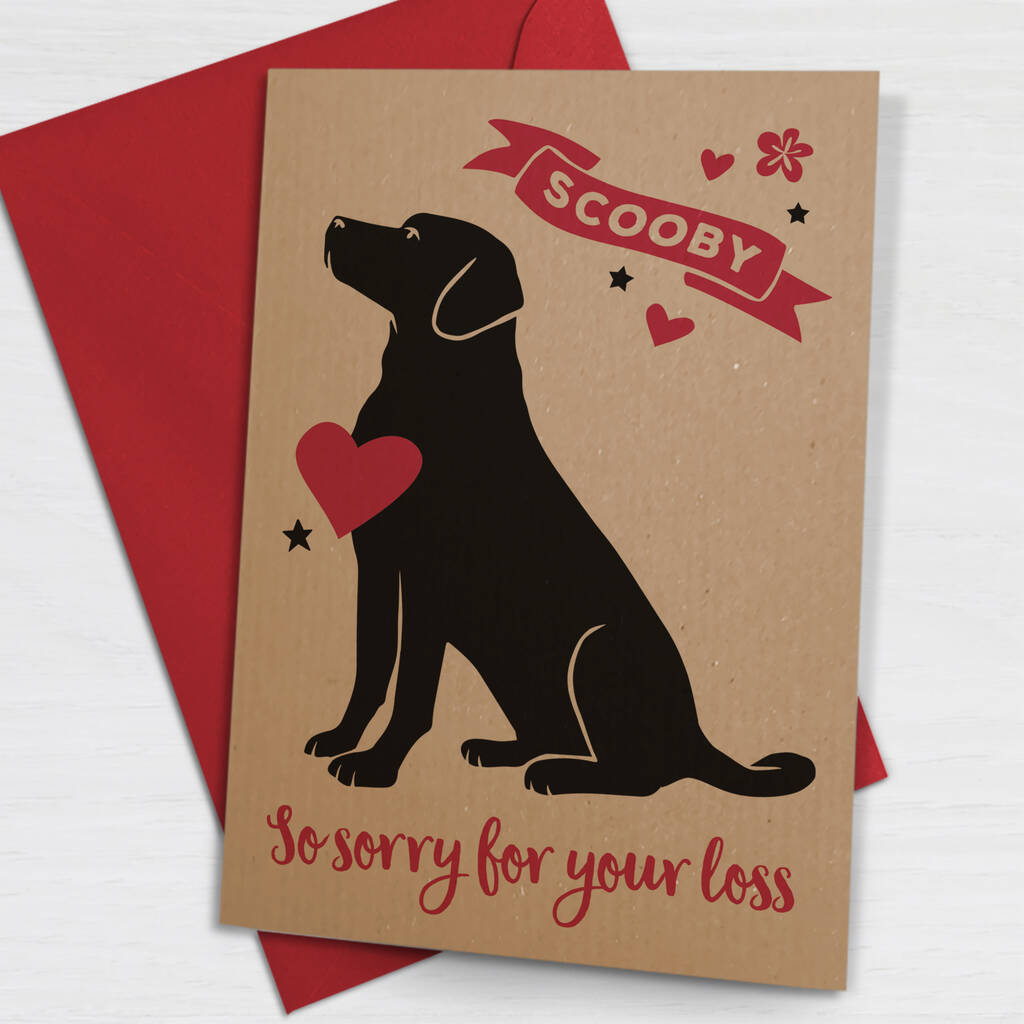 Personalised Dog Loss Pet Sympathy Card, 1 of 4