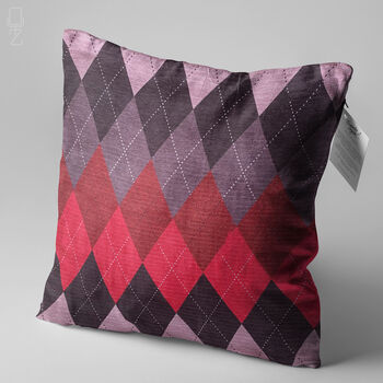 Diamond Pattern Pillow Cover With Warm Multicolour, 3 of 6