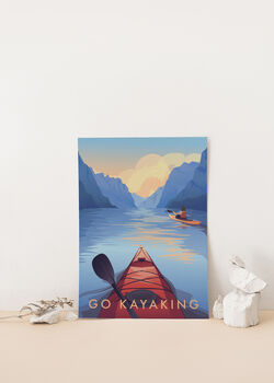 Go Kayaking Travel Poster Art Print, 2 of 8