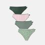 Women's 'Juniper' Four Pack Bamboo High Leg Knickers, thumbnail 1 of 5