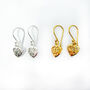 Vintage Style Filigree Heart Earrings In Sterling Silver, Silver Or Gold Plated, thumbnail 2 of 5