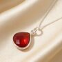 Garnet January Birthstone Silver Pendant Necklace, thumbnail 1 of 4