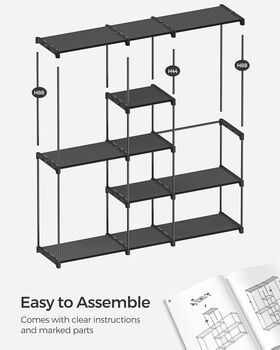 Portable Open Wardrobe Clothes Rack Fabric Shelves, 7 of 7