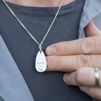 Memorial Ashes Imprint Silver Paddle Necklace, 2 of 6