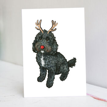 Black And White Cockapoo Christmas Card, 3 of 7