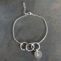 Three Linked Circles Sterling Silver Bracelet, thumbnail 3 of 9