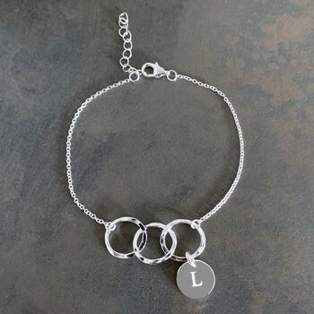 Three Linked Circles Sterling Silver Bracelet, 3 of 9