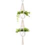Tier Of Two Cotton Rope Hanging Planter Basket, thumbnail 4 of 4