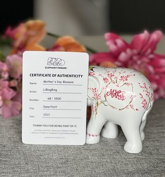 Hand Painted 'Blossom' Mother's Love Elephant, 5 of 12