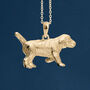 Yellow Gold Plated Golden Retriever Dog Necklace, thumbnail 1 of 10