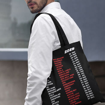 Formula One F1 2025 Calendar Tote Bag Gift, 2 of 2