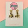 Black And Gold Glitter Christmas Tree Earrings, thumbnail 5 of 5