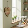 Hanging Wooden Heart With Printed Personalised Message, thumbnail 1 of 7