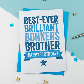 Personalised Birthday Card For Brother By A Is For Alphabet ...