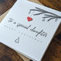 Personalised Christmas Card For Daughter, Handmade Card With Red Wooden Heart, thumbnail 4 of 4