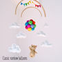 Teddy Bear Flying With Rainbow Balloons Nursery Mobile, thumbnail 6 of 12
