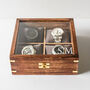Personalised Initial Four Watches Wood And Glass Watch Box, thumbnail 2 of 7