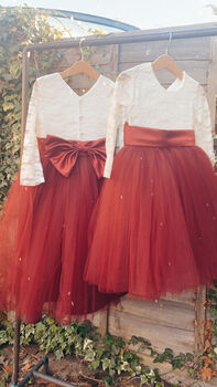 Long Sleeve Burgundy Tutu Dress, 5 of 12