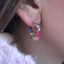 Rainbow Gemstone Hoop Earrings, thumbnail 1 of 9