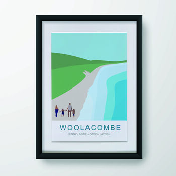 Personalised Woolacombe Beach Family Art, 6 of 8