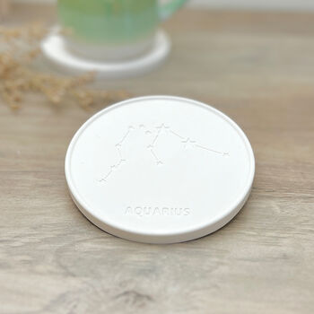 Aquarius Star Sign February Birthday Gift Coaster, 2 of 4