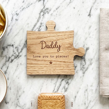 Personalised Name Wooden Coaster Fathers Day Keepsake Gift, 2 of 5