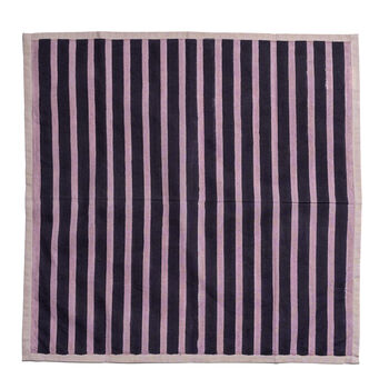 Block Stripe Napkins Set Of Two: Aubergine/Mauve, 3 of 8