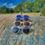 Rivington Sunglasses Recycled Denim Frame And Blue Lens, thumbnail 4 of 7