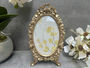Aged Gold Oval Photo Frame 6x4 Freestanding Portrait, thumbnail 1 of 10