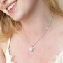 Textured Double Heart Necklace In Silver, thumbnail 2 of 6