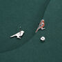 Sterling Silver Chaffinch Bird Stud Earrings, thumbnail 4 of 11