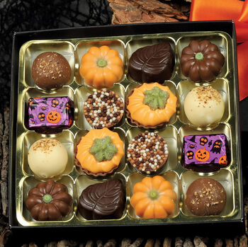 Luxury Autumn Chocolate Box Filled With Autumn Themed Belgian Chocolates, 2 of 3
