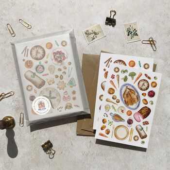 Watercolour Christmas Dinner Card Set Of Six, 6 of 7