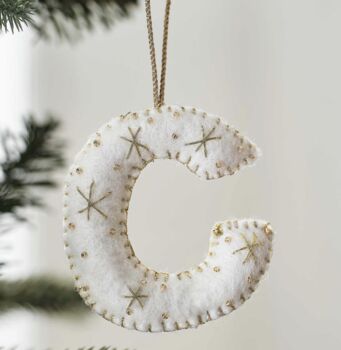 Alphabet Embroidered Felt Decoration, 3 of 7