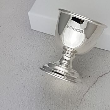 Personalised Christening Silver Egg Cup, 2 of 4